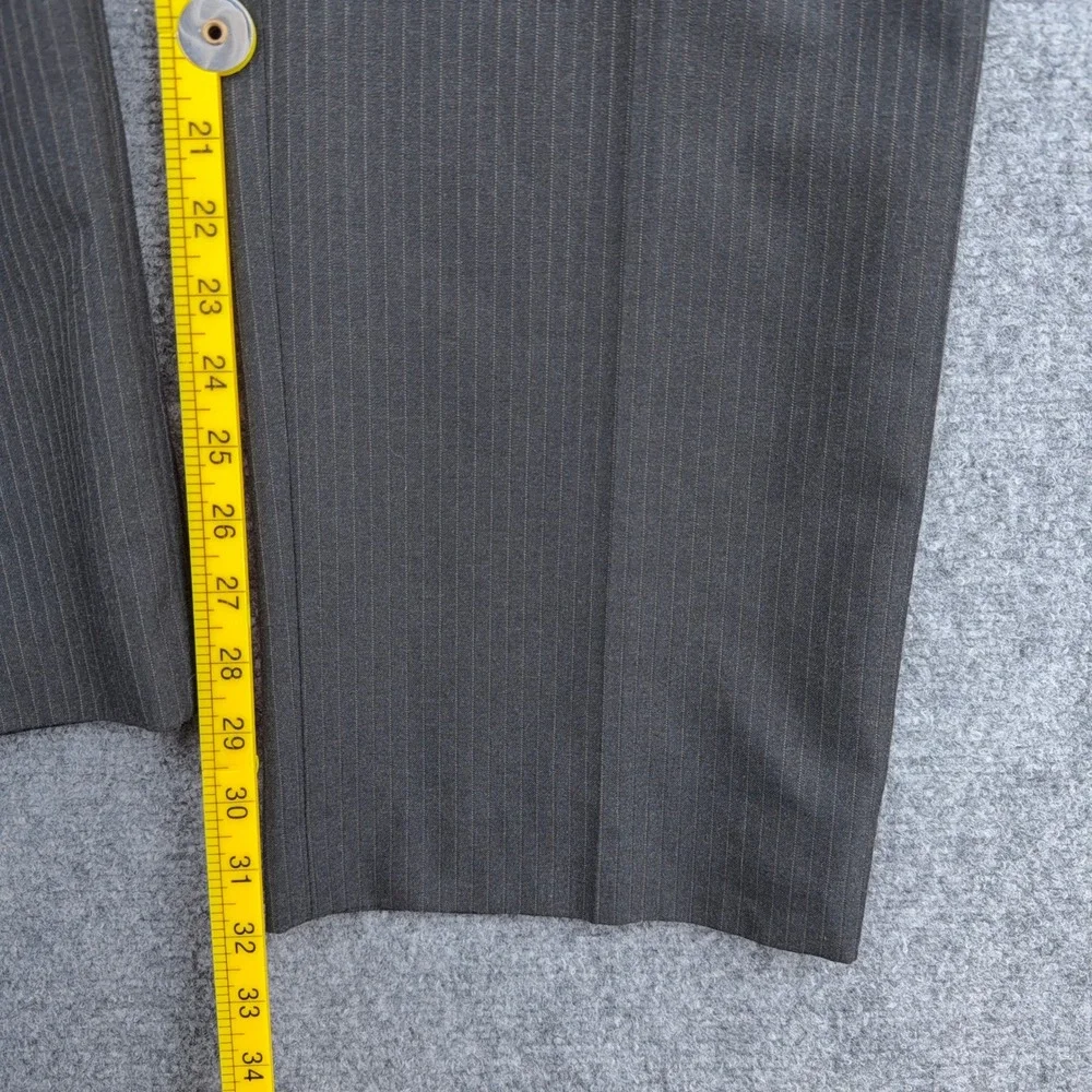 Claiborne Dress Pants Mens 36/32 Polyester Rayon Gray Pinstripe